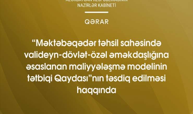 Məktəbəqədər təhsildə valideyn-dövlət-özəl əməkdaşlığına əsaslanan yeni model tətbiq olunacaq 