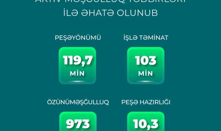 Yanvar-iyul aylarında 234 min şəxs  aktiv məşğulluq tədbirləri ilə əhatə olunub 