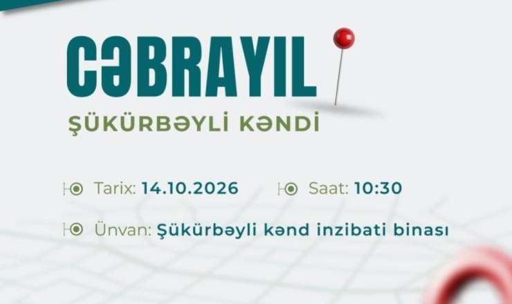 Cəbrayılın Şükürbəyli kəndində əmək yarmarkası olacaq 